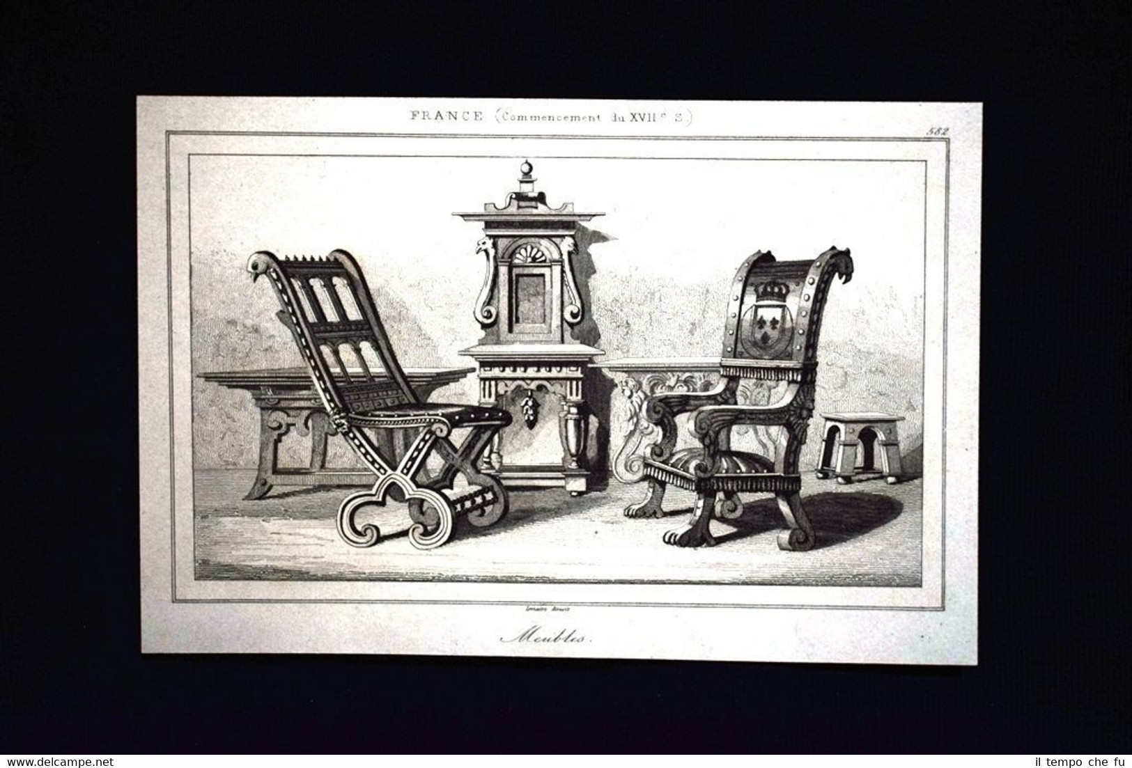 Meubles, France Incisione del 1850 L'Univers pittoresque