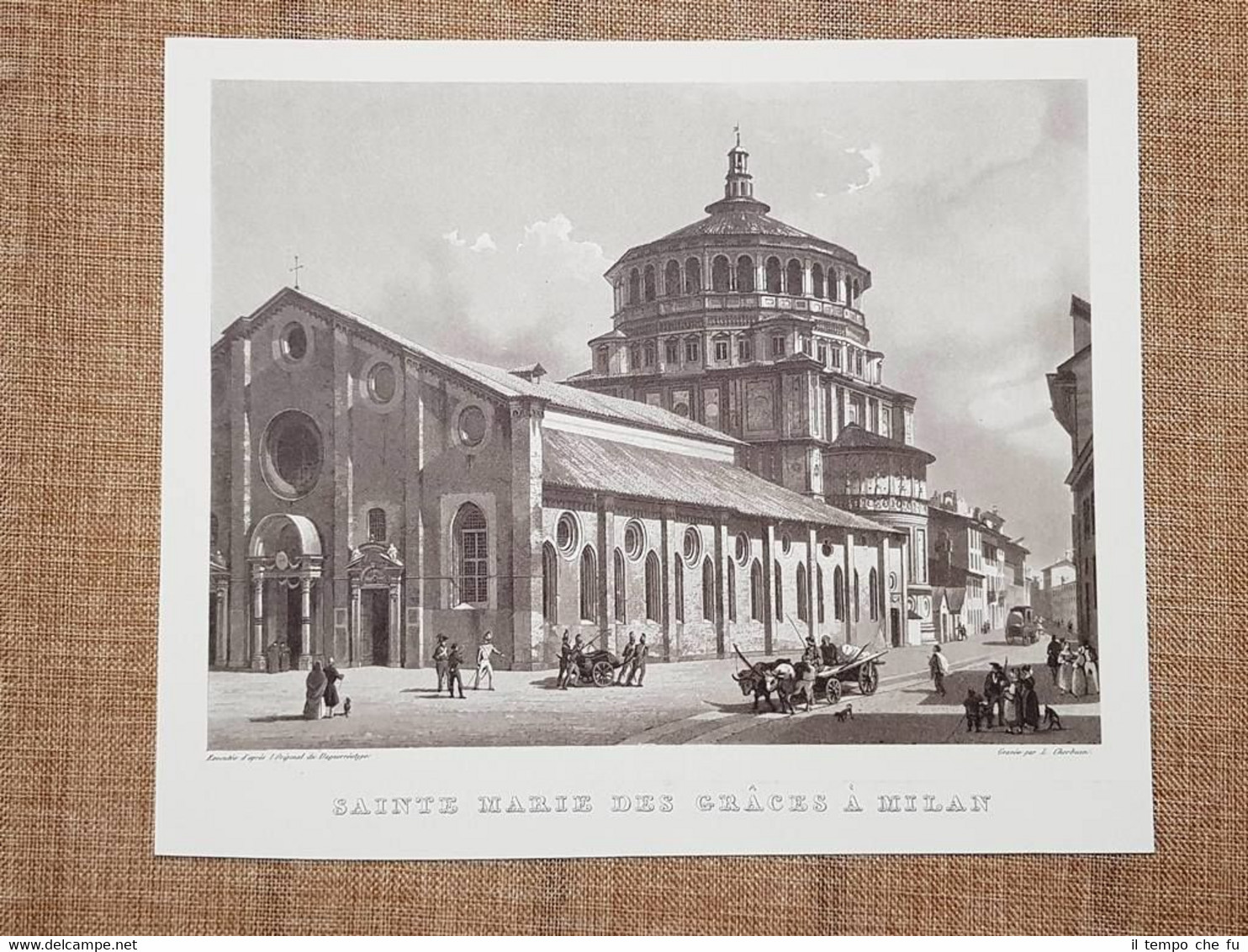 Milano Chiesa di Santa Maria delle Grazie Incisione L.Cherbuin del …