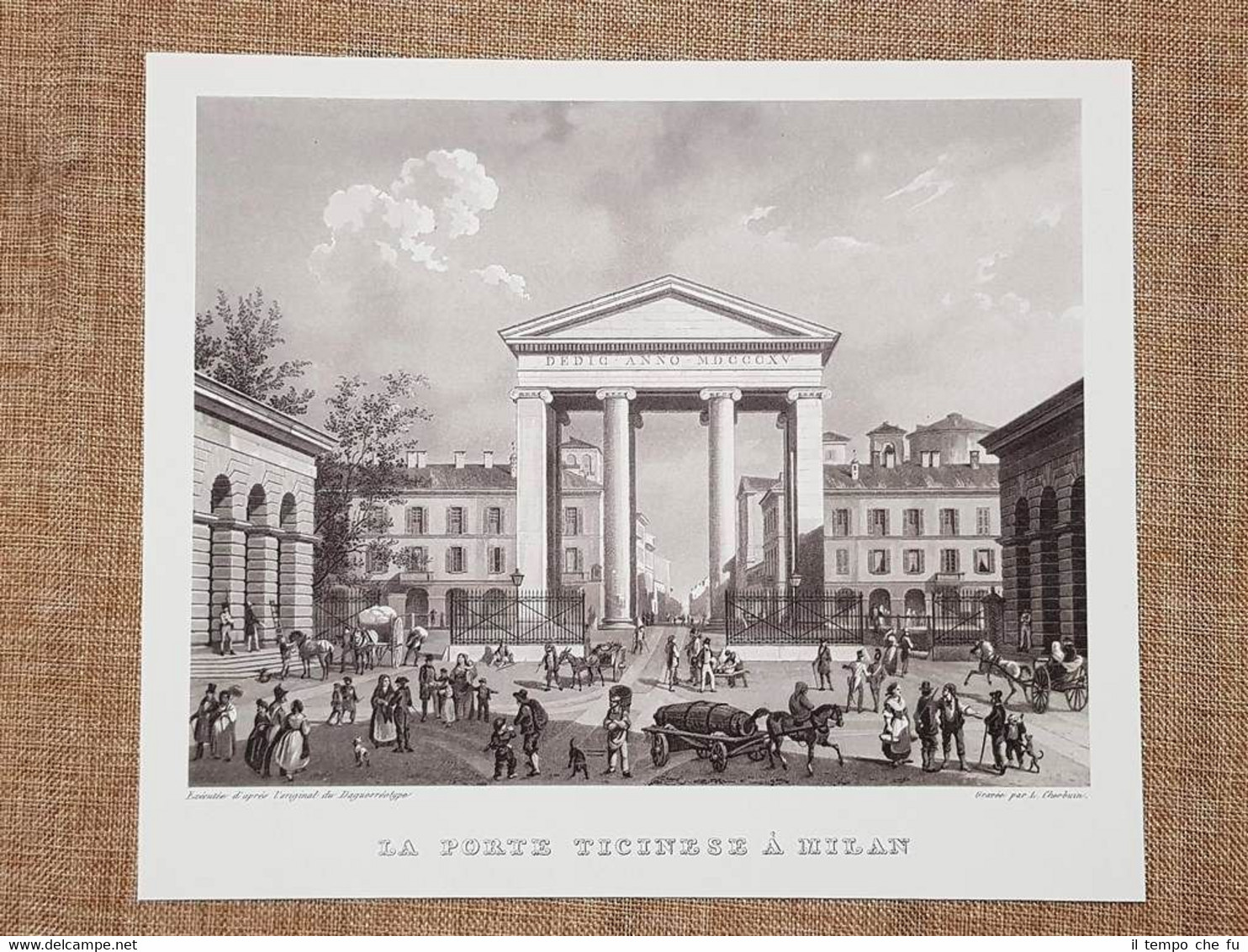 Milano La Porta Ticinese Lombardia Incisione di L. Cherbuin del …