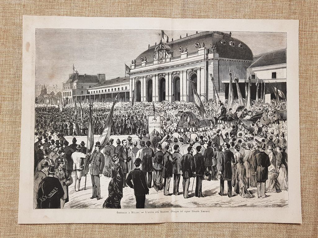 Milano nel 1880 Arrivo di Giuseppe Garibaldi alla Stazione Edoardo …
