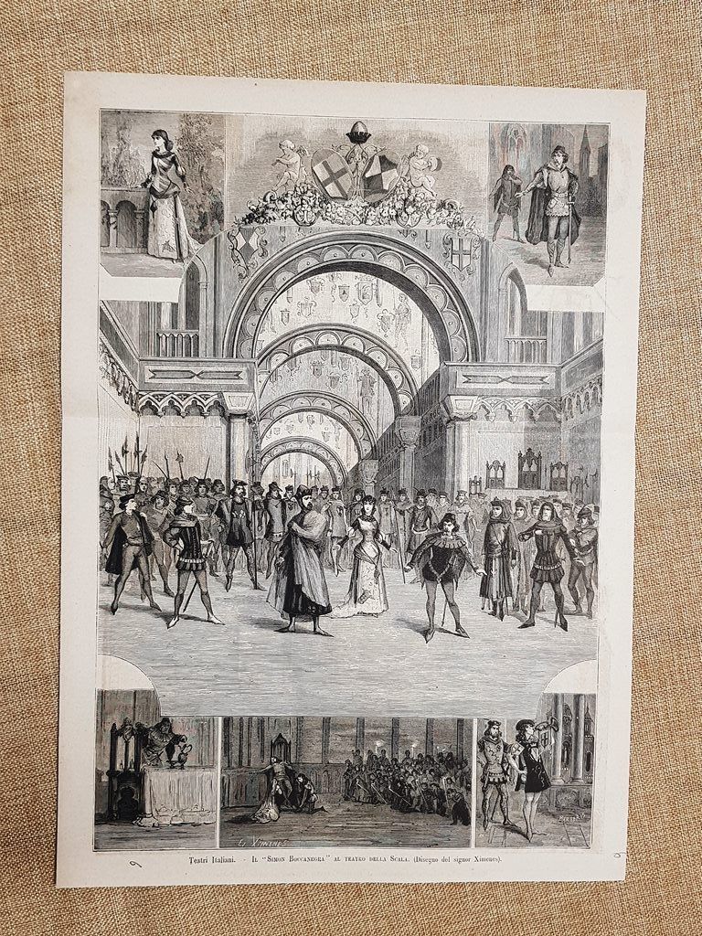 Milano nel 1881 Teatro Della Scala Il Simon Boccanegra Disegno …