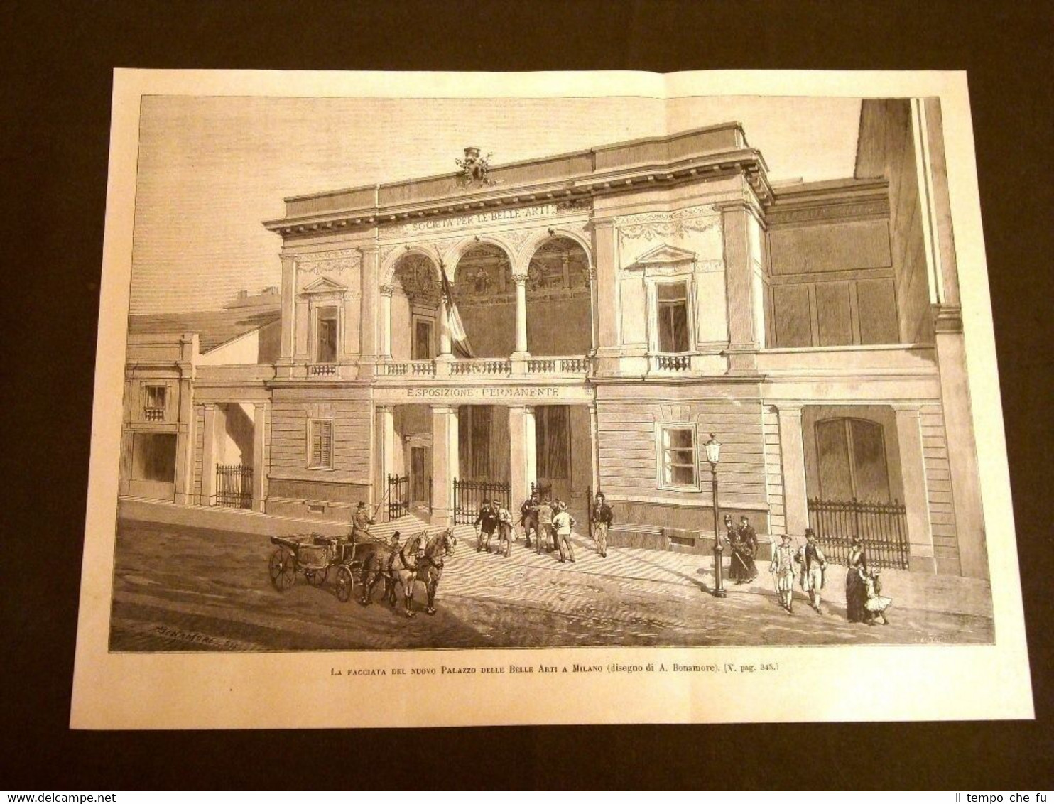 Milano nel 1886 Facciata del nuovo Palazzo delle Belle Arti