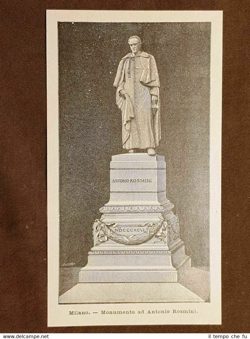 Milano nel 1896 Monumento ad Antonio Rosmini Lombardia