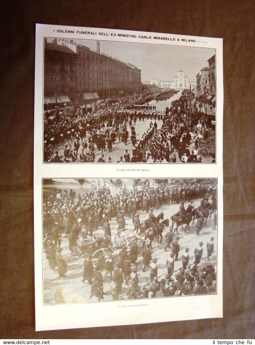 Milano nel 1910 Funerale dell'Ammiraglio della Marina Mirabello + Costantinopoli