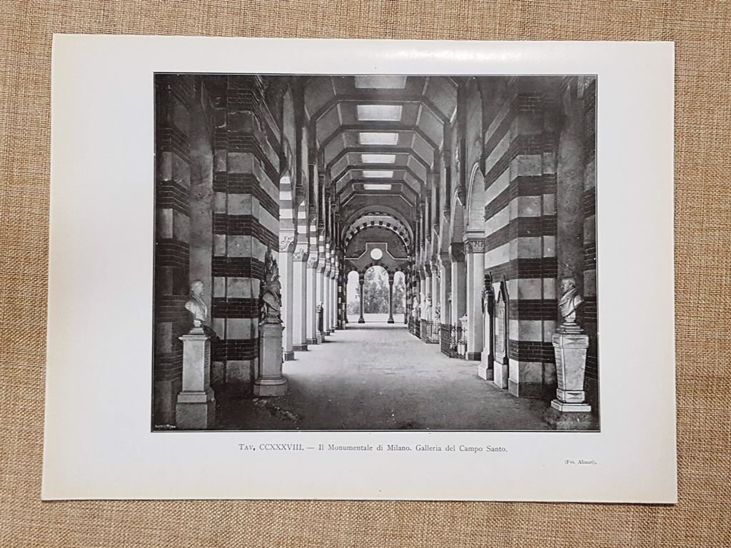 Milano nel 1917 Il Cimitero monumentale Architetto Carlo Maciachini Galleria