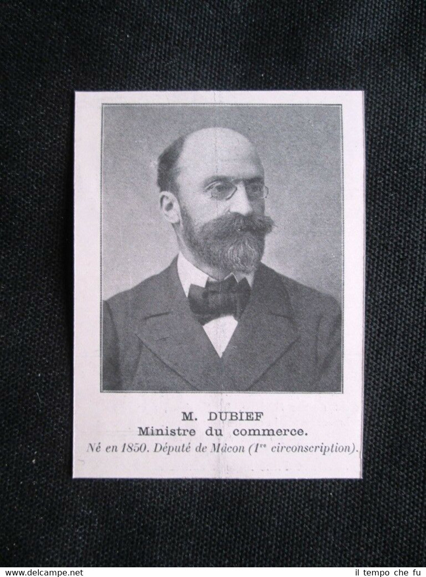 Ministri Francia - Dubief, Ministro del Commercio Stampa del 1905