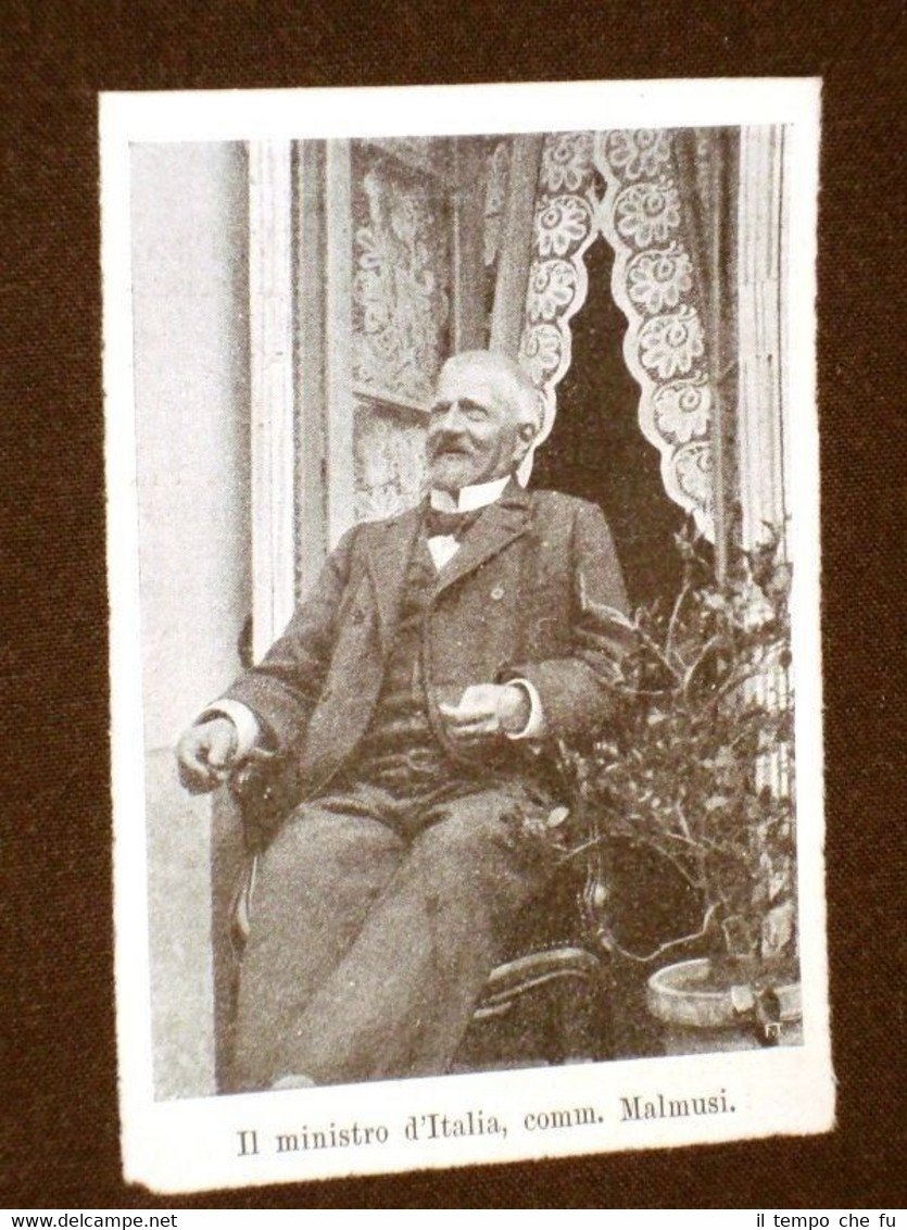 Ministro in Italia nel 1905 Commendatore Malmusi