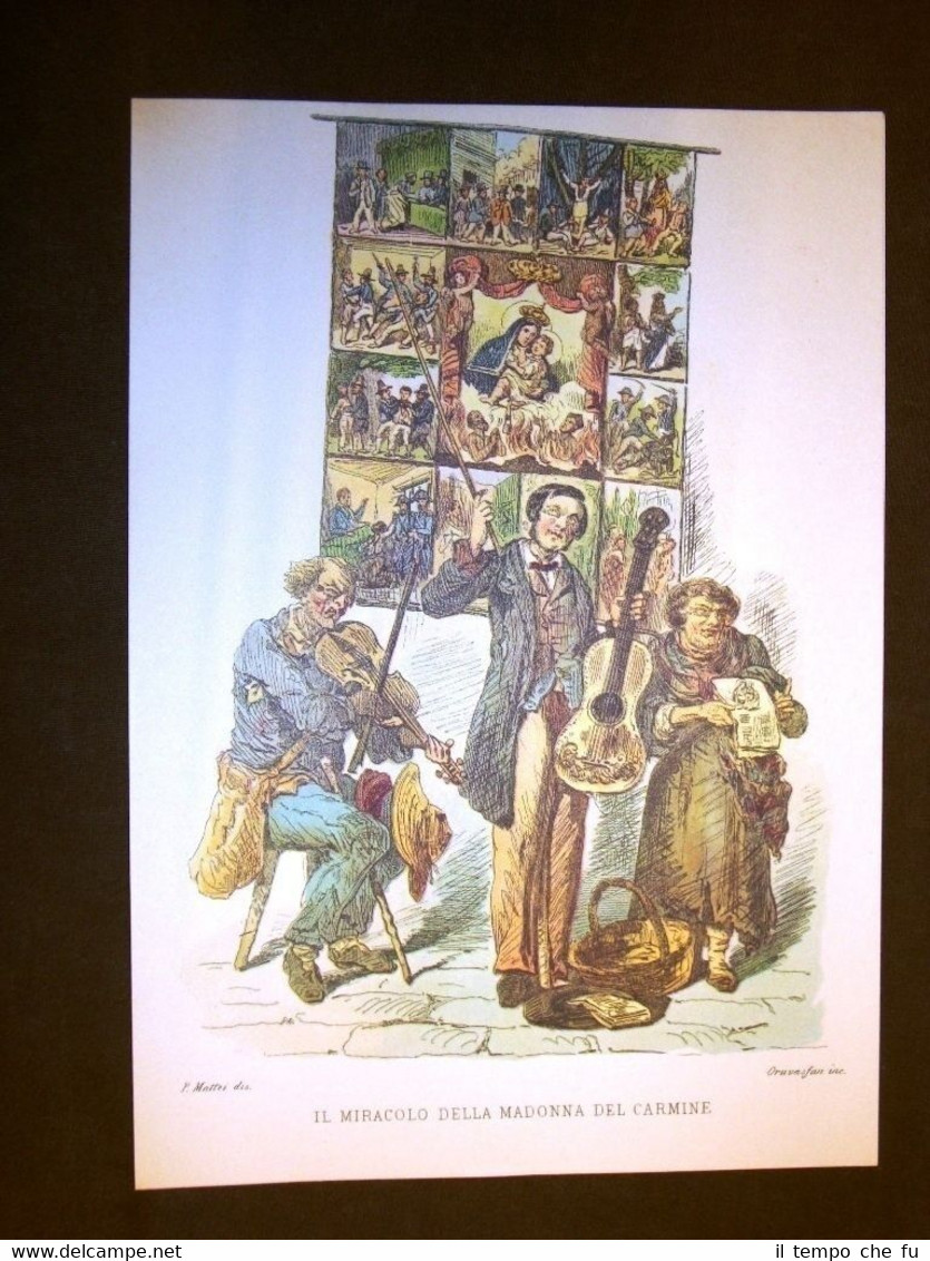 Miracolo Madonna Carmine Usi costumi Napoli Francesco de Bourcard Anastatica