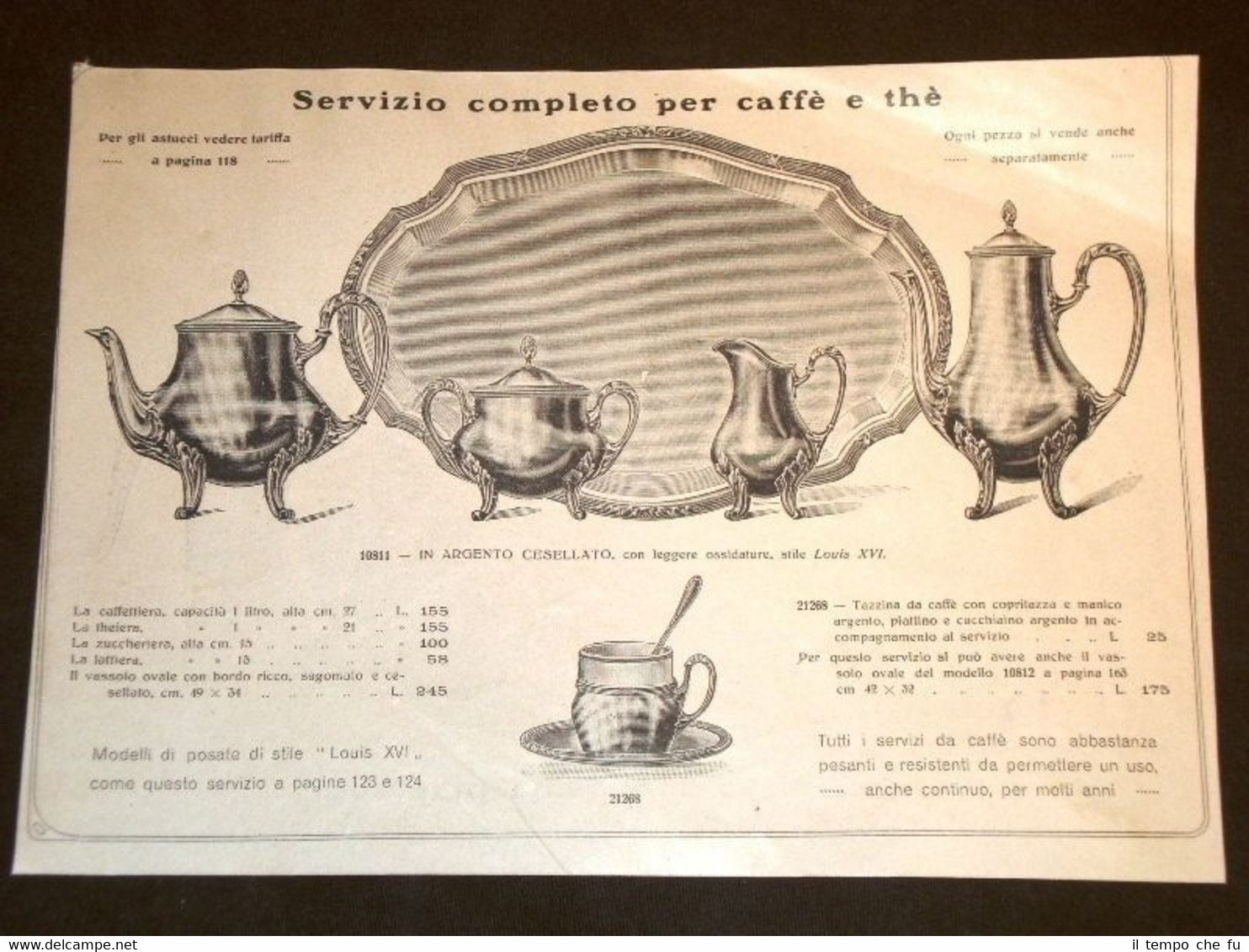 Moda e Costume Catalogo d'Epoca Servizio da caffè e thè …