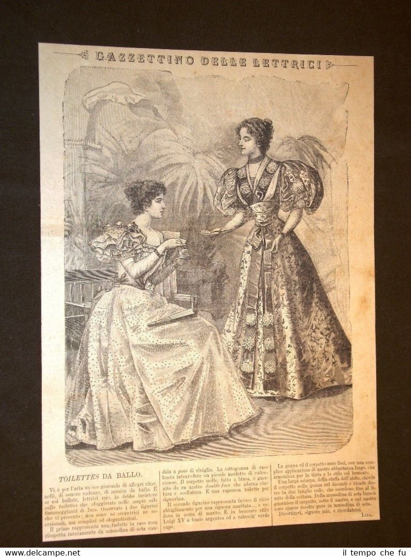 Moda e costume in Italia nel 1896 Toilettes da ballo