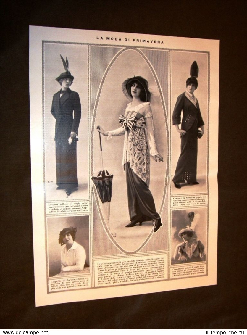 Moda e costume in Italia nel 1913 Tailleur, cappellino, toilettes …