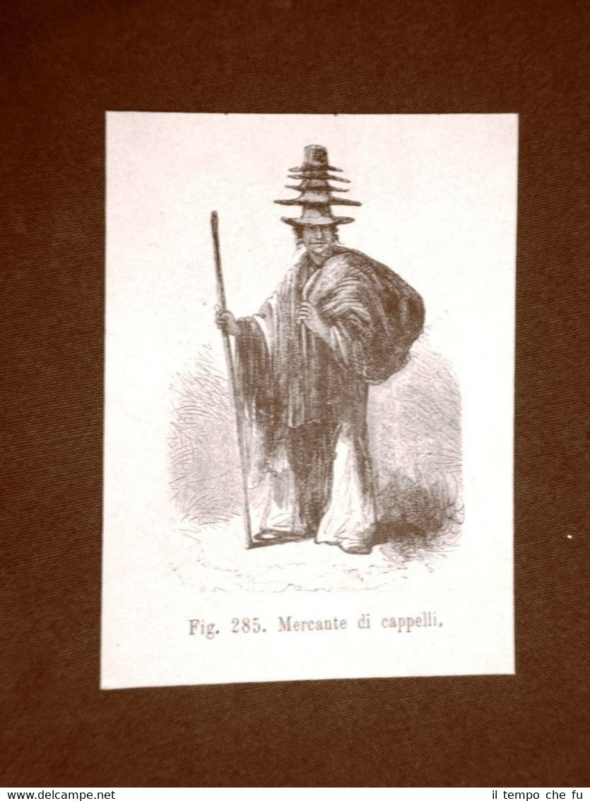 Moda e costume Messico nel 1883 Mercante di cappelli