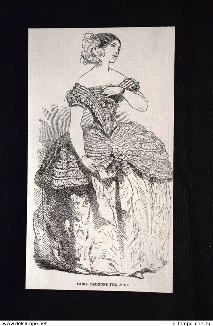 Moda parigina per luglio #2 Incisione del 1851