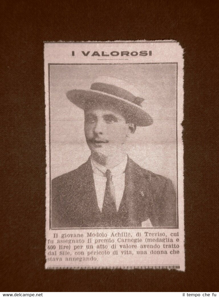 Modolo Achille di Treviso nel 1914 Premio Carnegie per salvataggio …