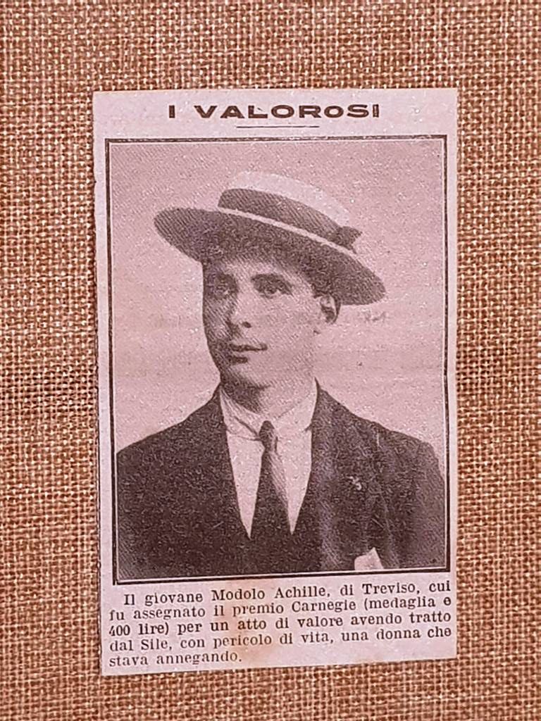 Modolo Achille di Treviso nel 1914 Premio Carnegie per salvataggio …
