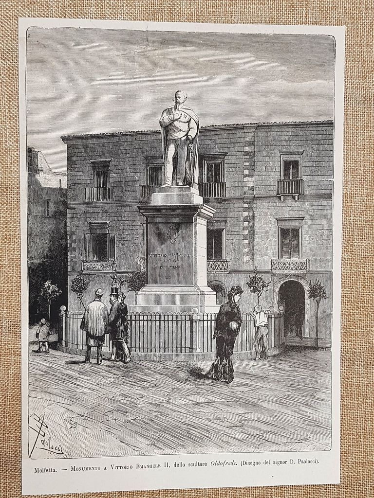 Molfetta nel 1881 Monumento a Re Vittorio Emanuele II Savoia …