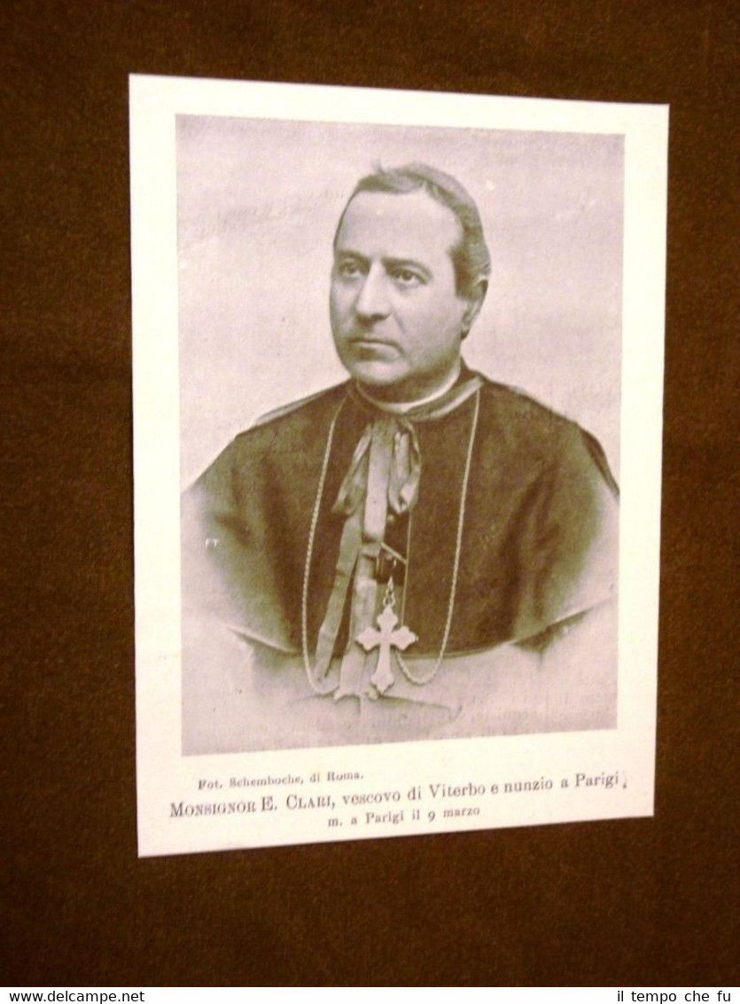 Monsignore Eugenio Clari nel 1899 Vescovo di Viterbo
