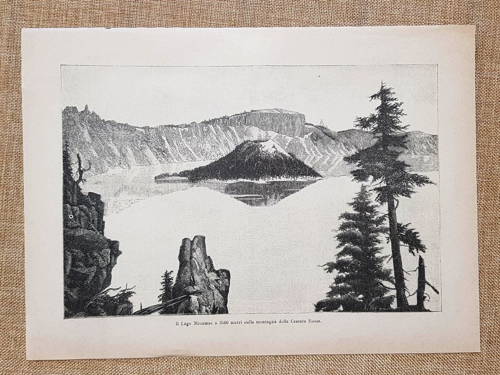 Monte Mazama nel 1899 Lago Crater a 2.484 m nella …