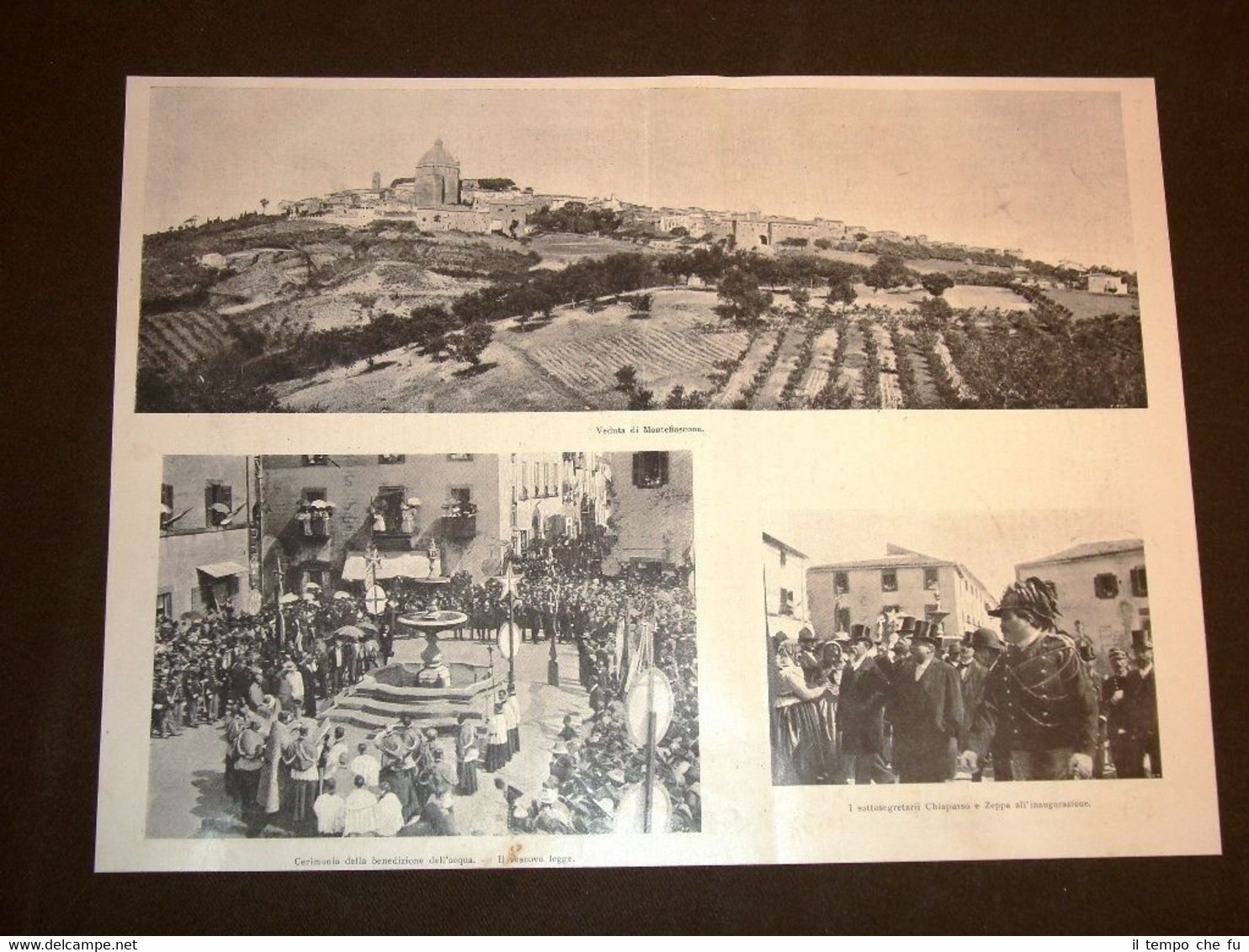 Montefiascone nel 1898 Acquedotto benedizione dell'acqua e Chiapusso e Zeppa