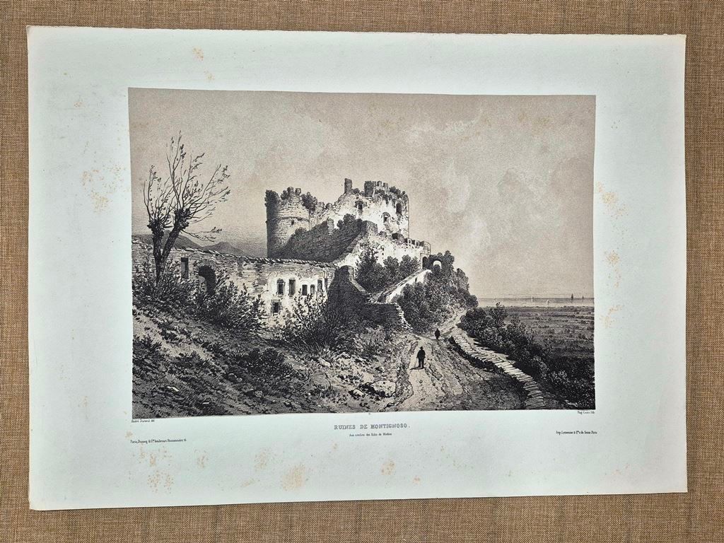 Montignoso Rovine Confine Stato di Modena Durand Ciceri XIX secolo …