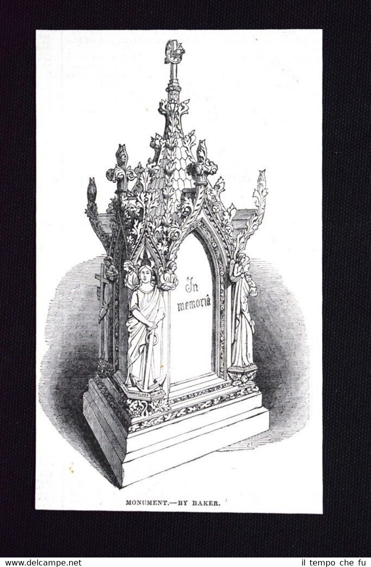 Monumento - di Baker Incisione del 1851