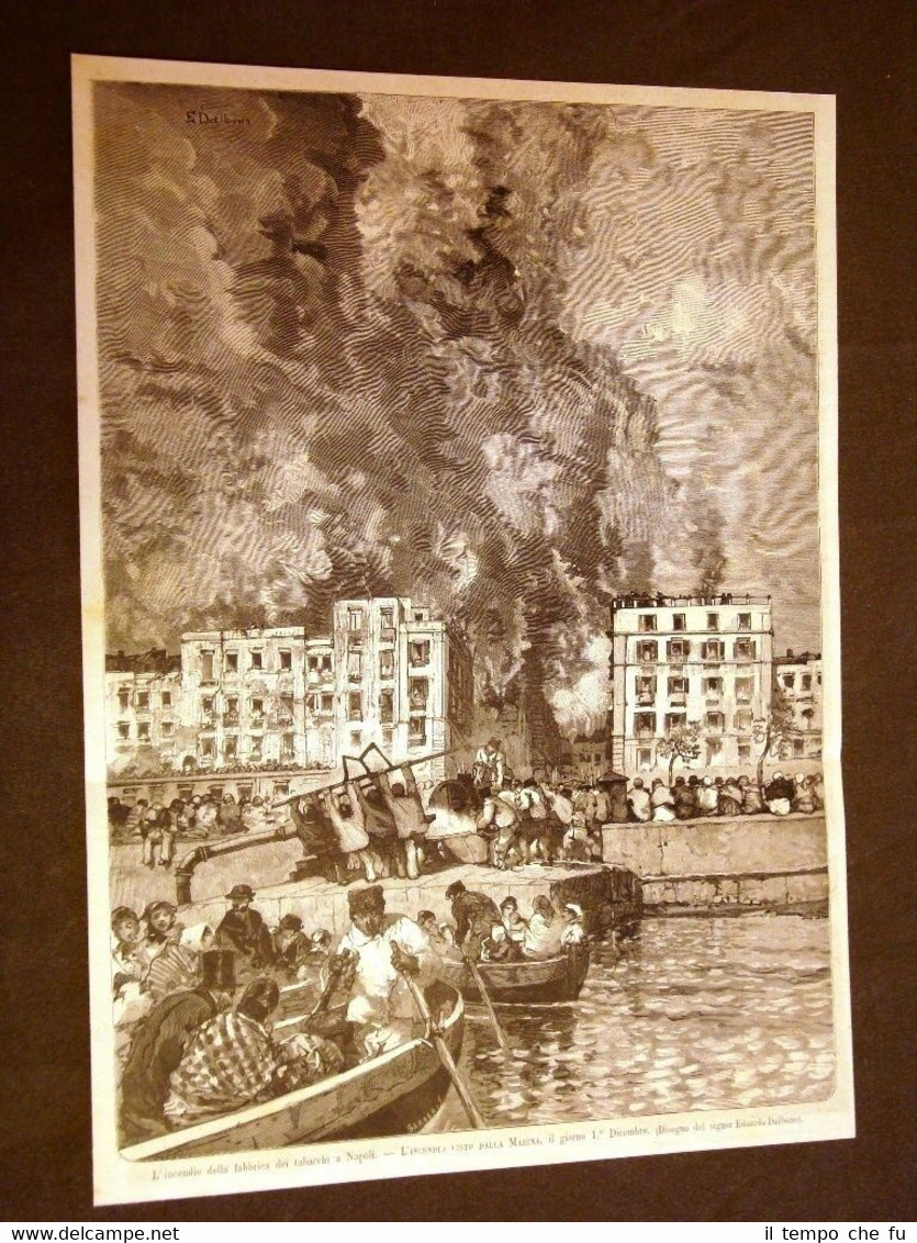 Napoli 1 dicembre 1880 Incendio della fabbrica di tabacchi visto …