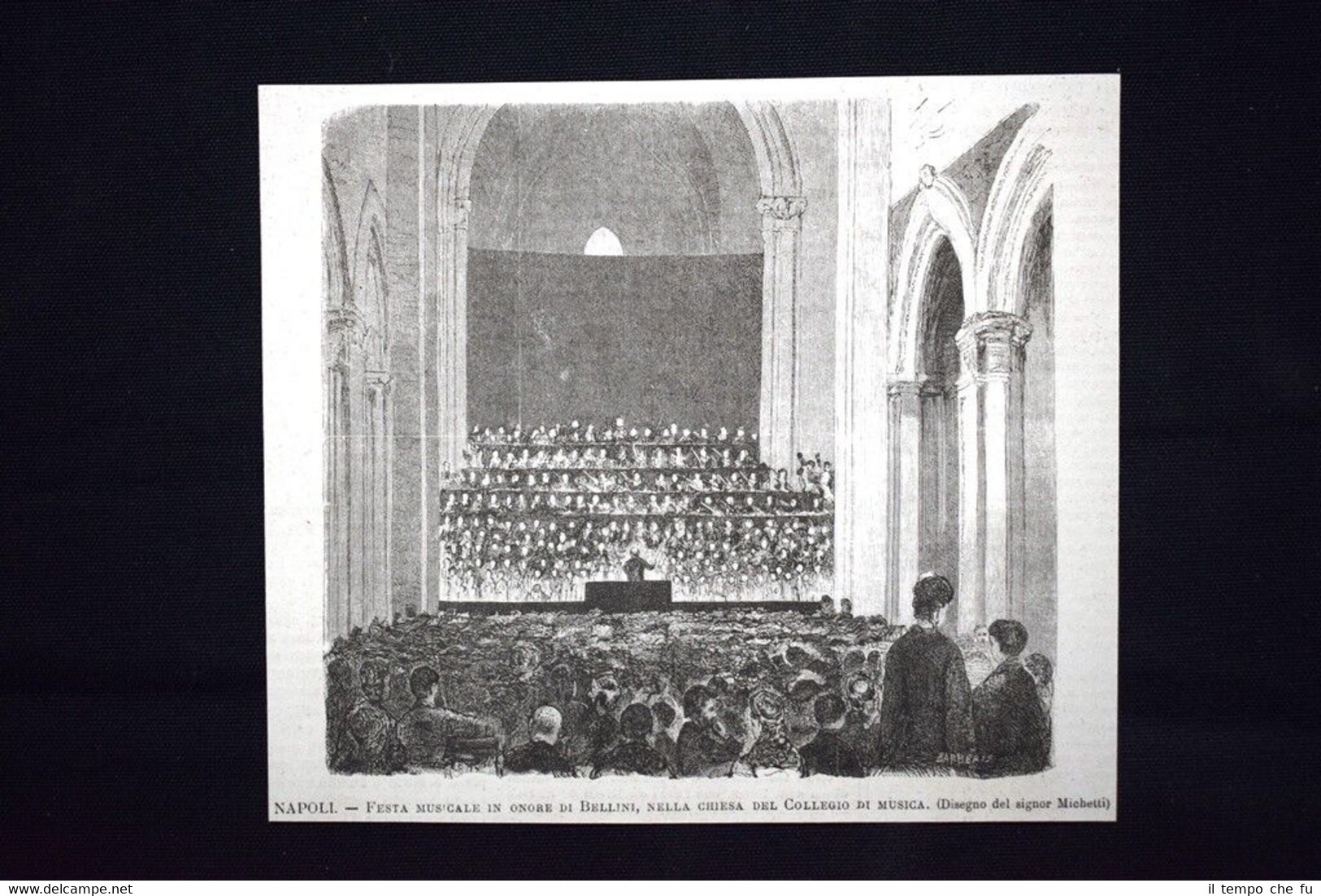 Napoli-Festa musicale in onore di Bellini,Collegio di Musica Incisione del …