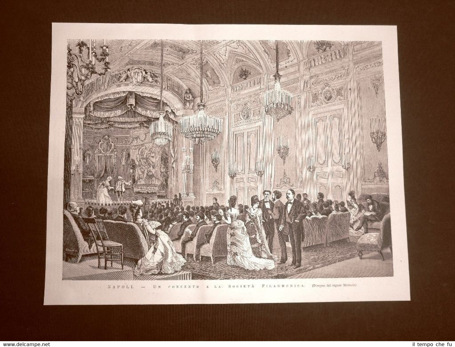 Napoli nel 1877 Un concerto alla Società Filarmonica Campania Disegno …
