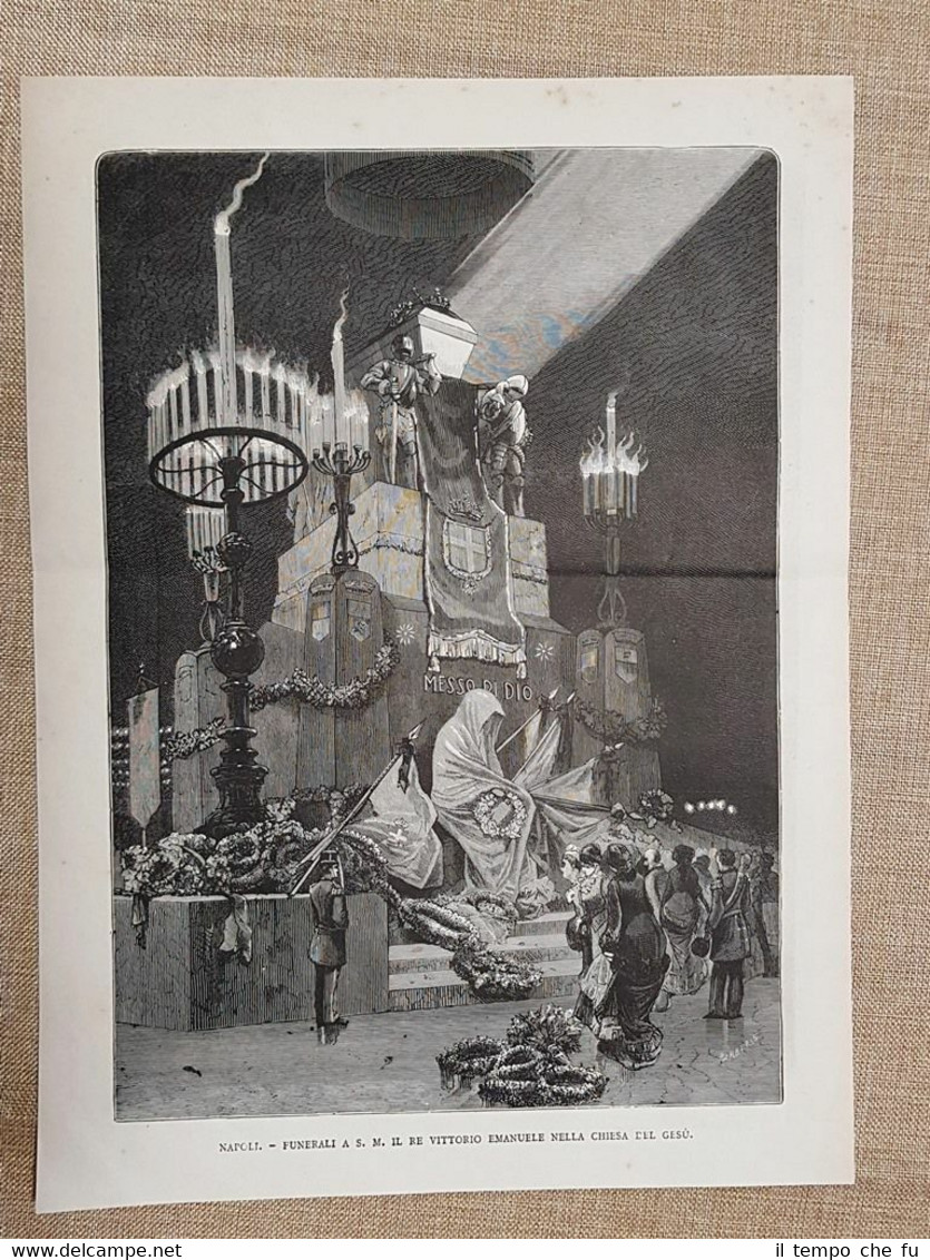 Napoli nel 1878 Chiesa del Gesù Funerale Morte Re Vittorio …