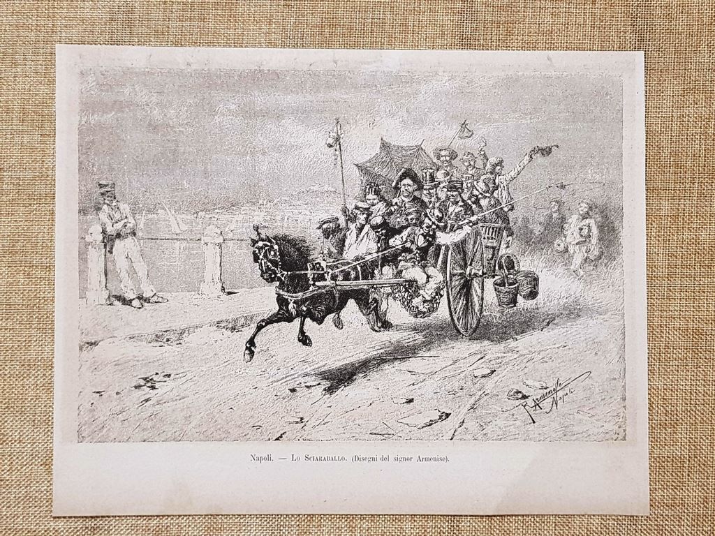 Napoli nel 1881 Lo sciaraballo o O Rirot Disegno di …