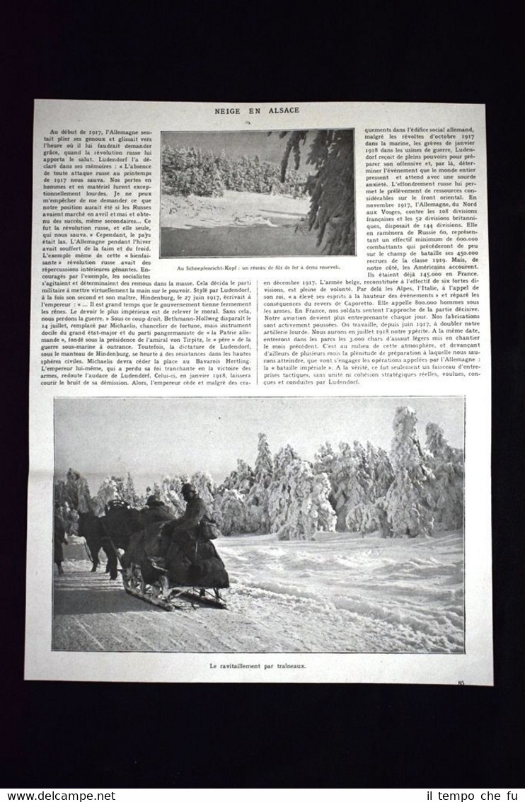 Neige en Alsace. Au Schnepfenricht-Kopf WW1 Guerra 1914 - 1918