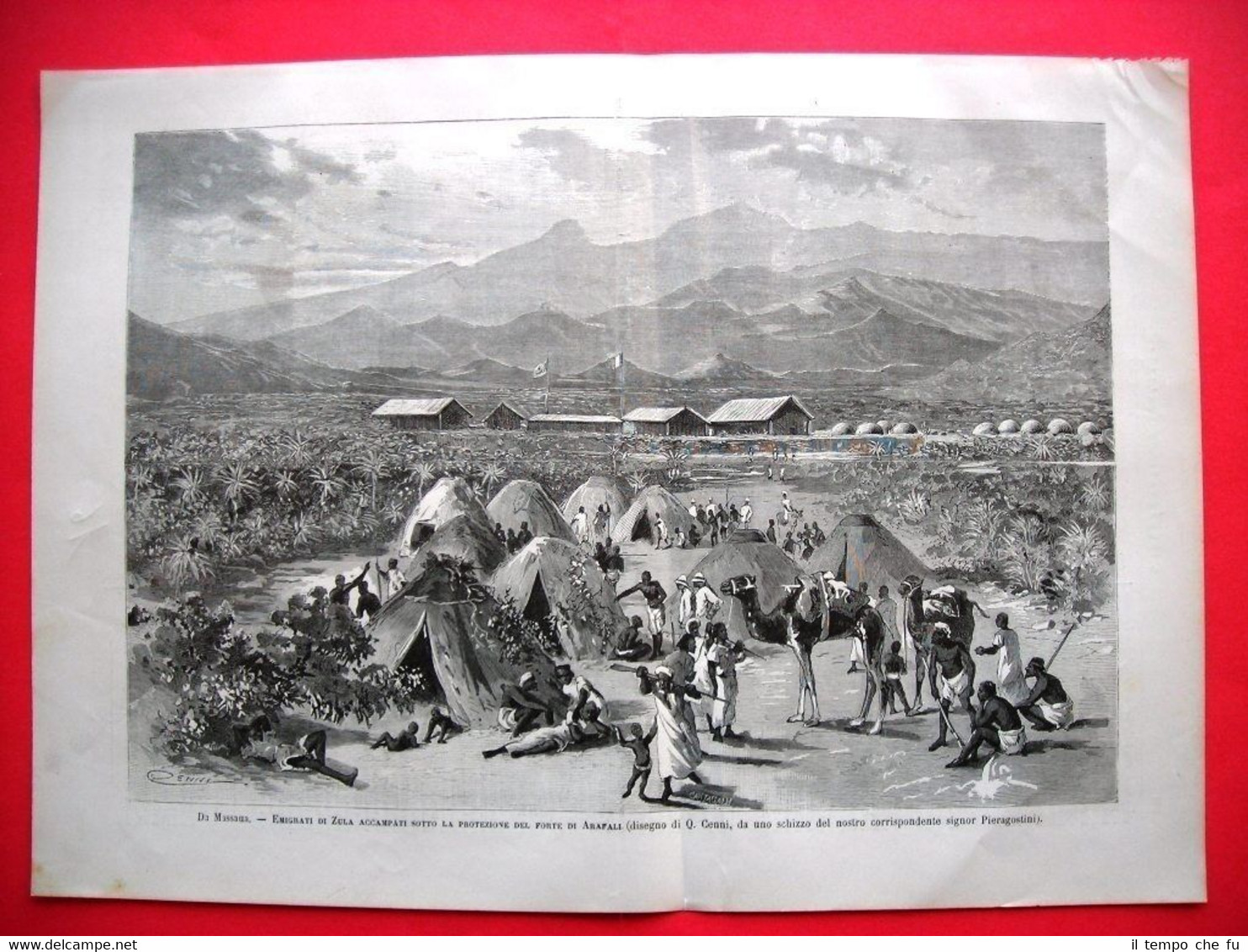 Nel 1885 a Massaua - Emigrati di Zula accampati sotto …