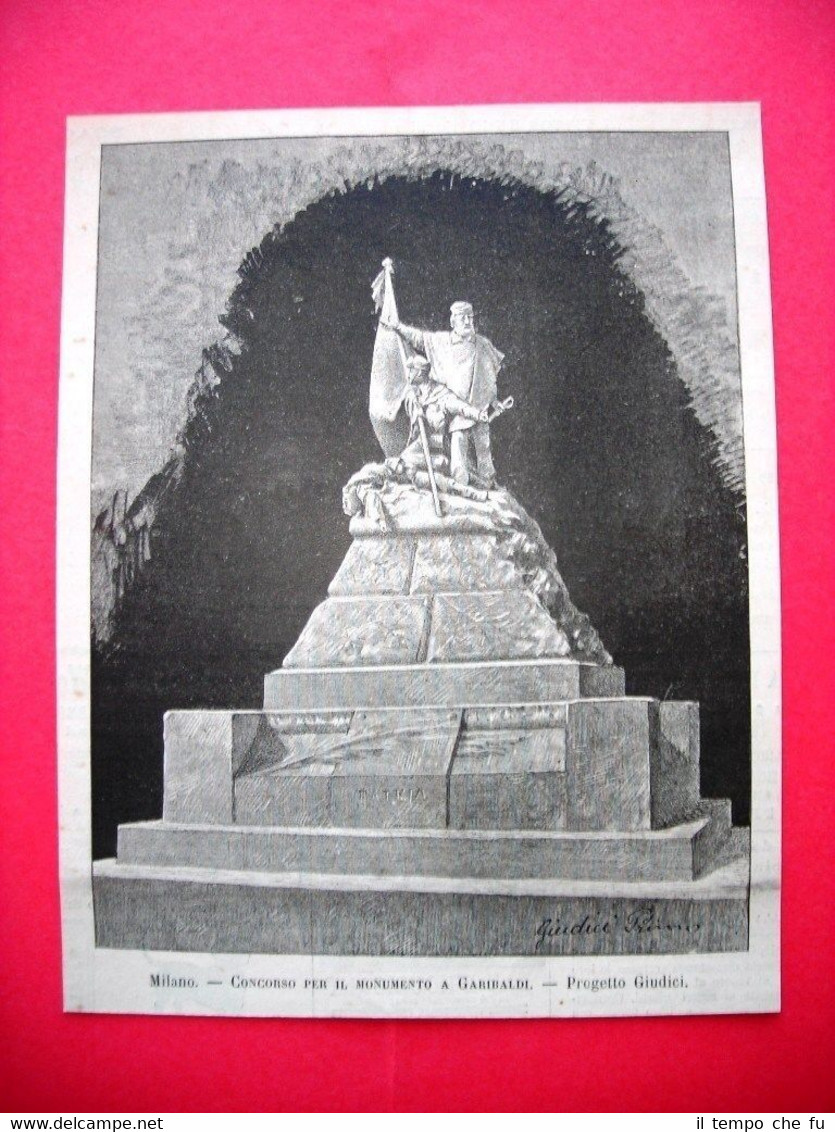 Nel 1885 a Milano - Concorso per il monumento a …