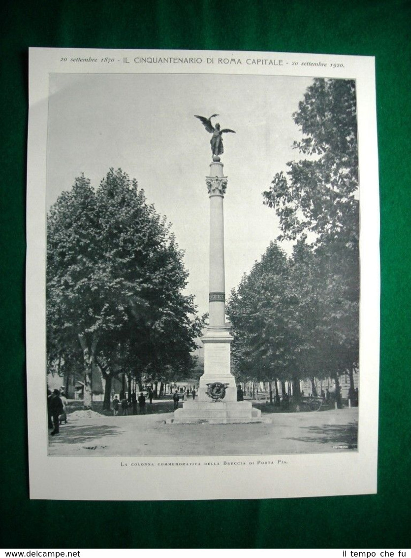 Nel 1920 colonna commemorativa della Breccia di Porta Pia