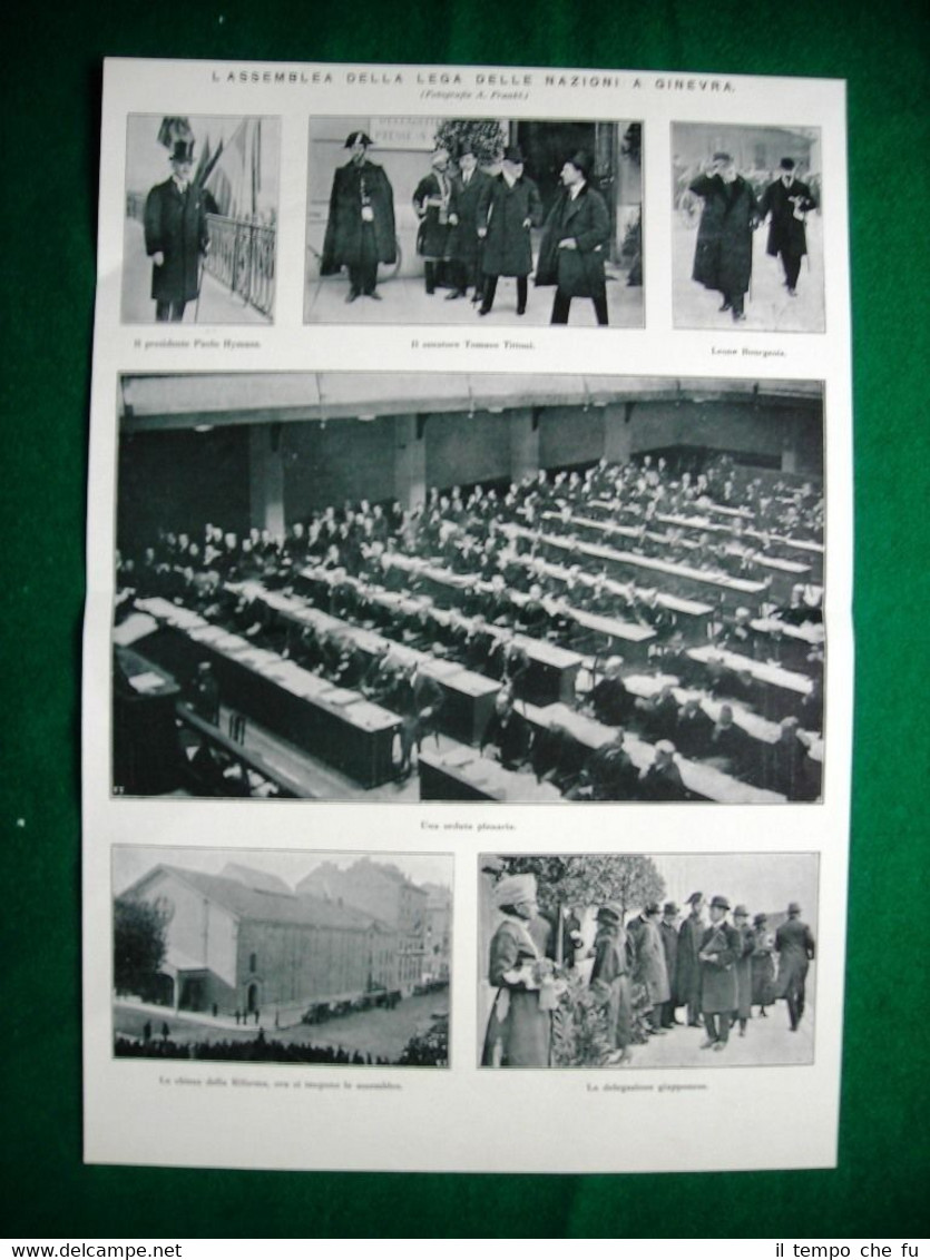 Nel 1920 Lega Nazioni Ginevra Hymans Tittoni Bourgeois Venizelos Nizza …