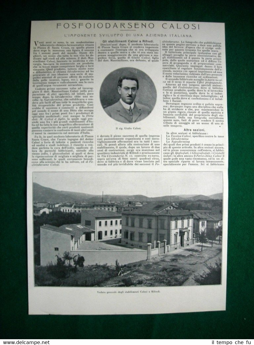 Nel 1920 stabilimenti Calosi a Rifredi Giulio Calosi Patti Rubini …