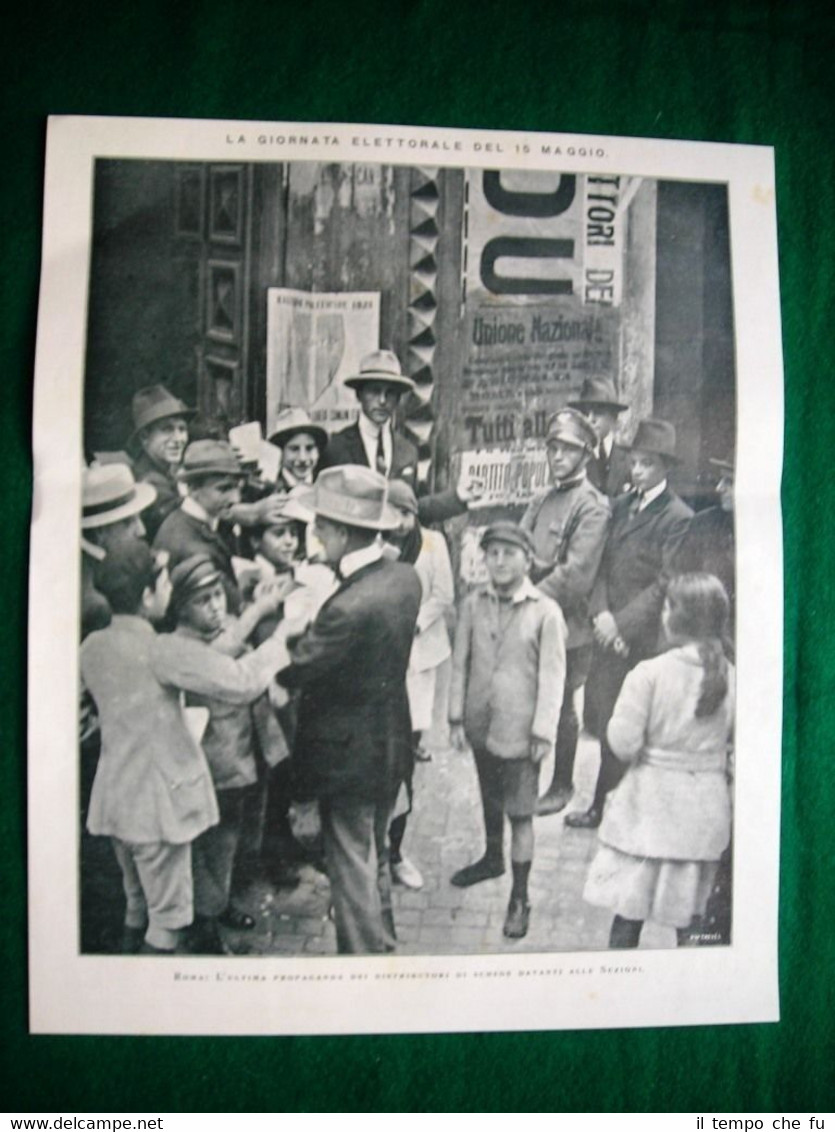Nel 1921 Avvento Fascismo e Duce Mussolini Roma giornata elettorale