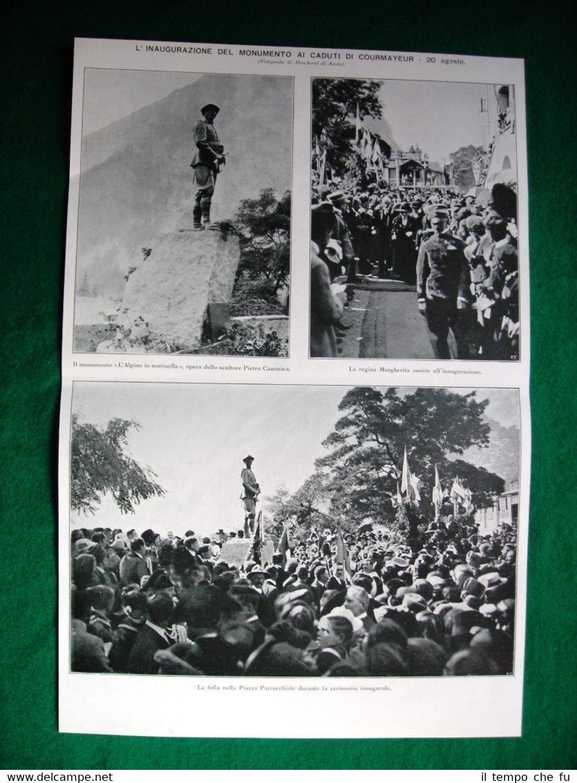 Nel 1922 caduti Courmayeur monumento L'Alpino in sentinella Piazza Parrocchiale