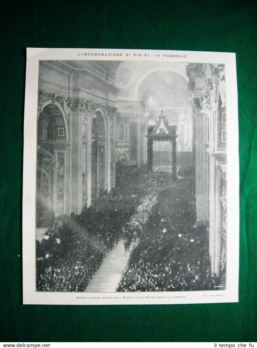 Nel 1922 Incoronazione di Papa Pio XI, l'aspetto della Basilica …