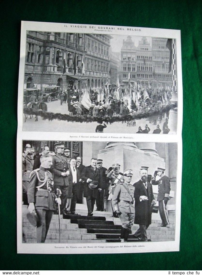 Nel 1922 Viaggio Sovrani nel Belgio Anversa Re Vittorio + …