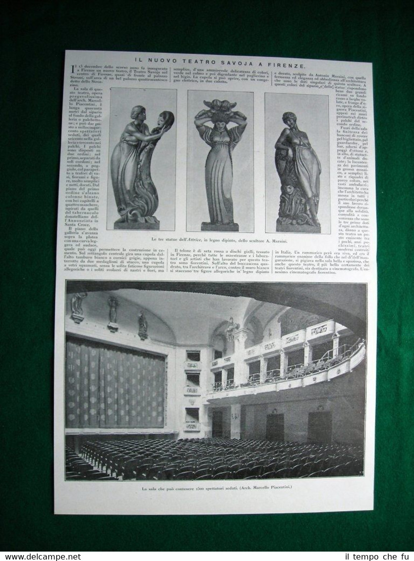 Nel 1923 Firenze Teatro Savoja le tre statue dell'Attrice di …