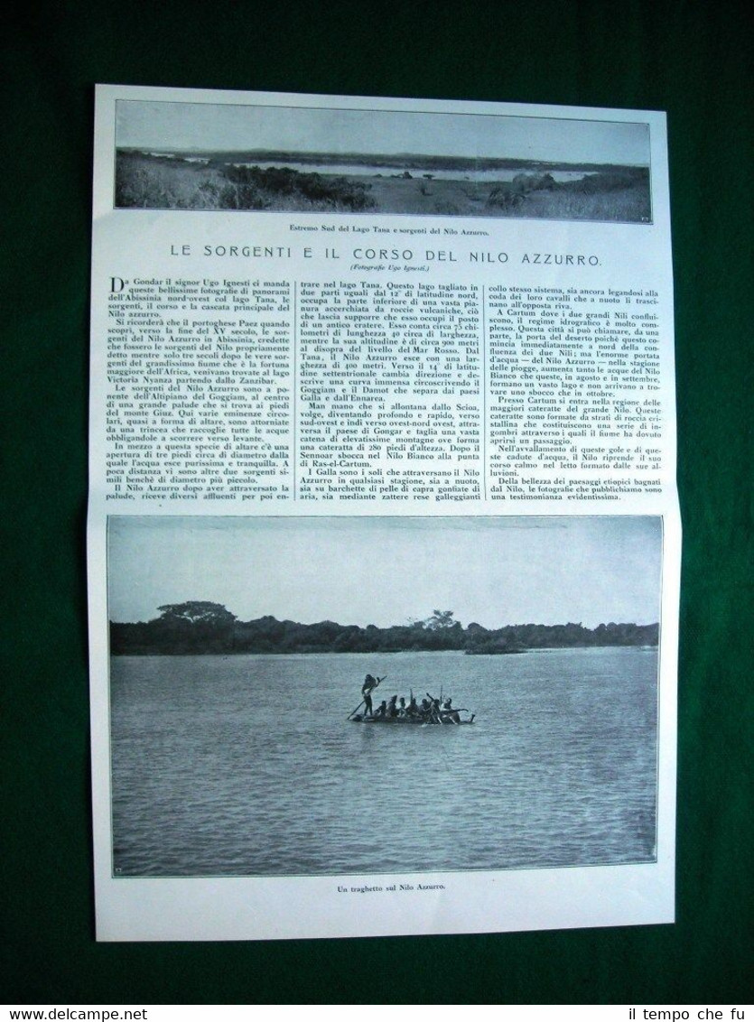 Nel 1923 le sorgenti e il corso del Nilo Azzurro …