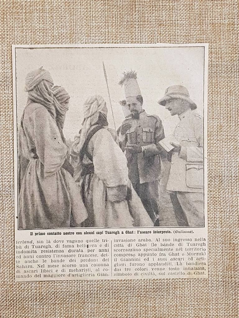 Nel Ghat o Gat nel 1914 Italiano e ascaro con …