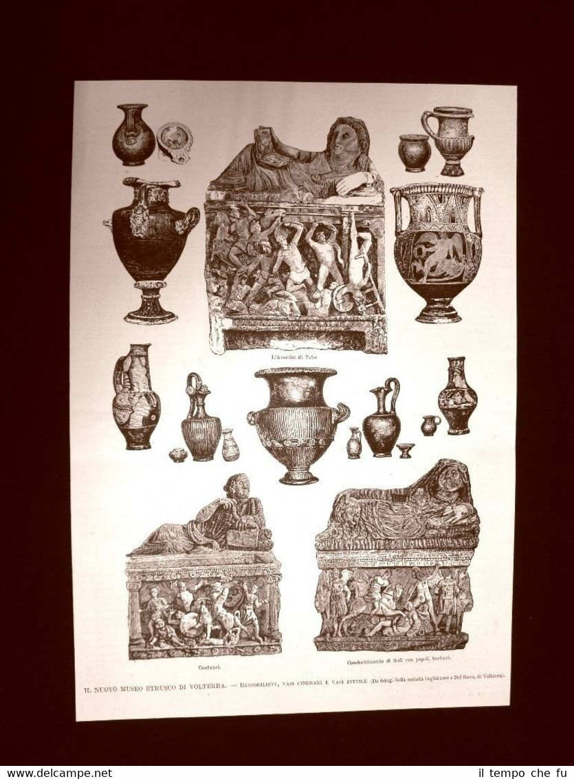 Nel Museo etrusco di Volterra nel 1877 Tebe Bassorilievi vasi …
