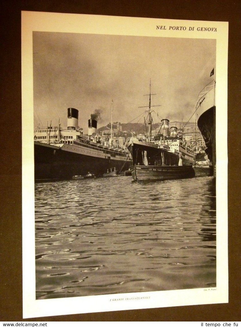 Nel Porto di Genova nel 1928 Grandi Transatlantici Gru Silos …