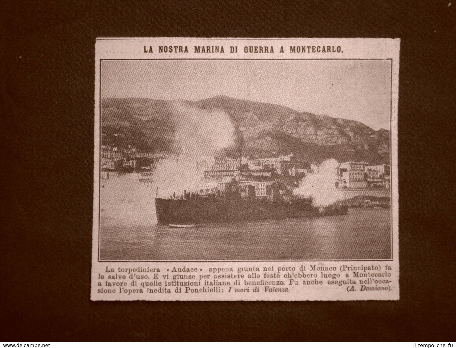 Nel Porto di Monaco nel 1914 WW1 Torpediniera Audace Marina …