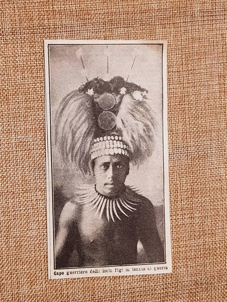Nelle Isole Figi o Fiji nel 1914 Capo guerriero in …