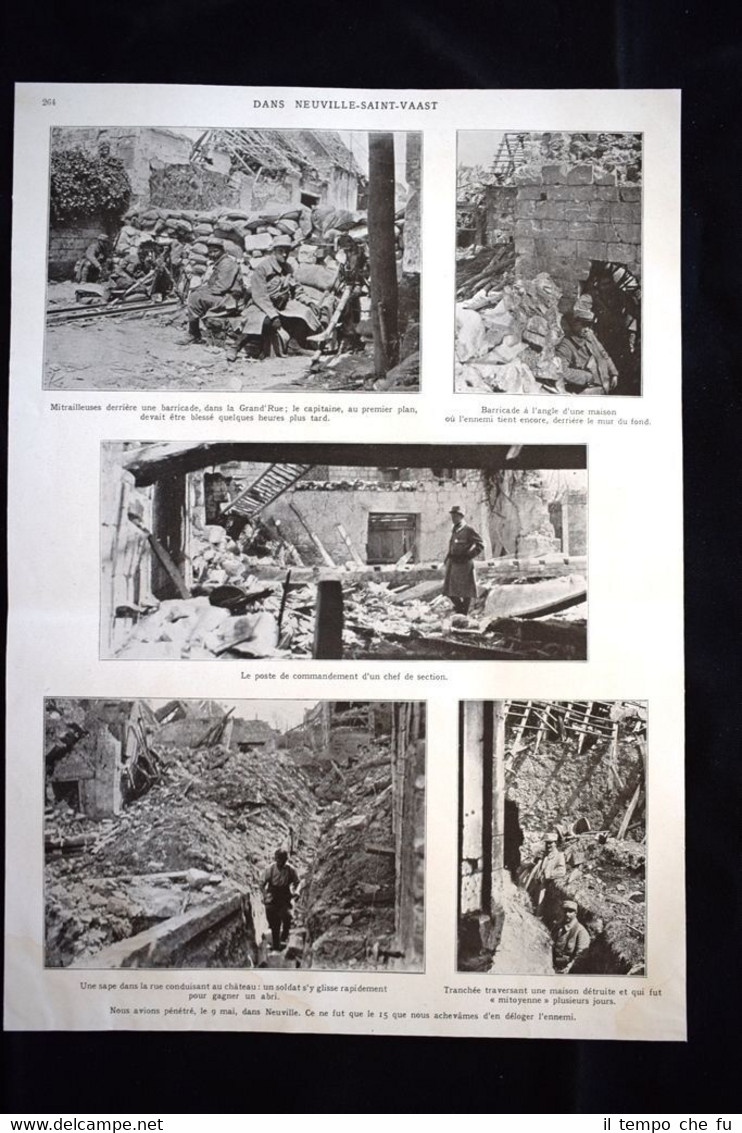 Neuville-Saint-Vaast, Mitrailleuses, Barricade, Tranchée WW1 Guerra 1914 - 1918