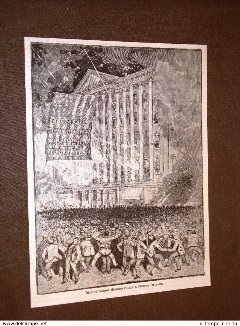New o Nuova Orleans nel 1884 Dimostrazioni democratiche per Grover …