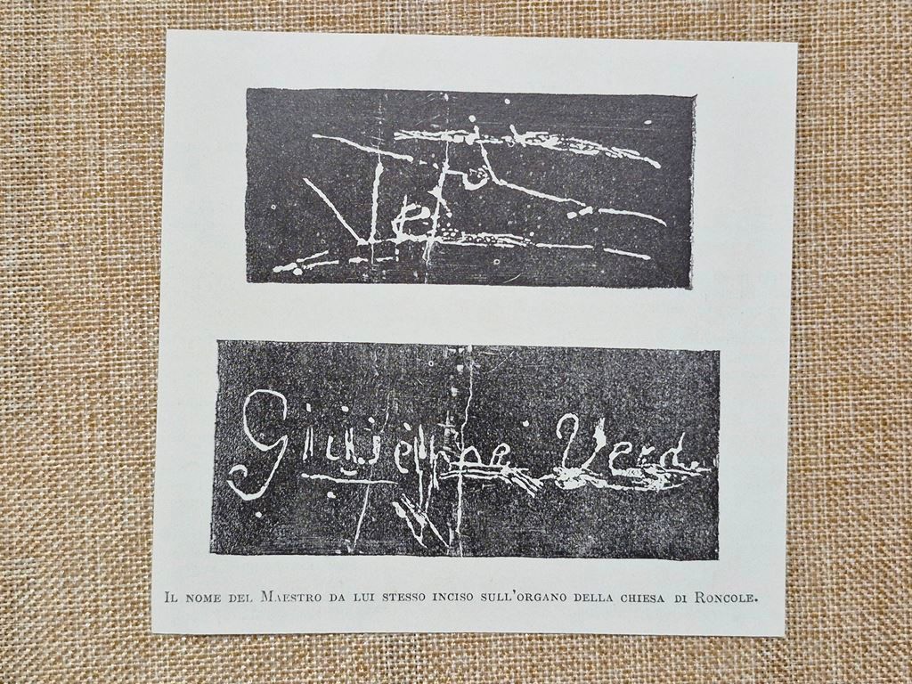 Nome di Giuseppe Verdi inciso da lui organo Chiesa di …